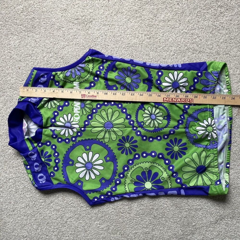 Pearl Izumi Cycling Bike Jersey Floral Print Green Made In USA Women's Size Med - Picture 9 of 9